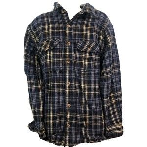 Vintage Field And Stream Heavy Flannel Shirt Mens XL Tall Blue Plaid